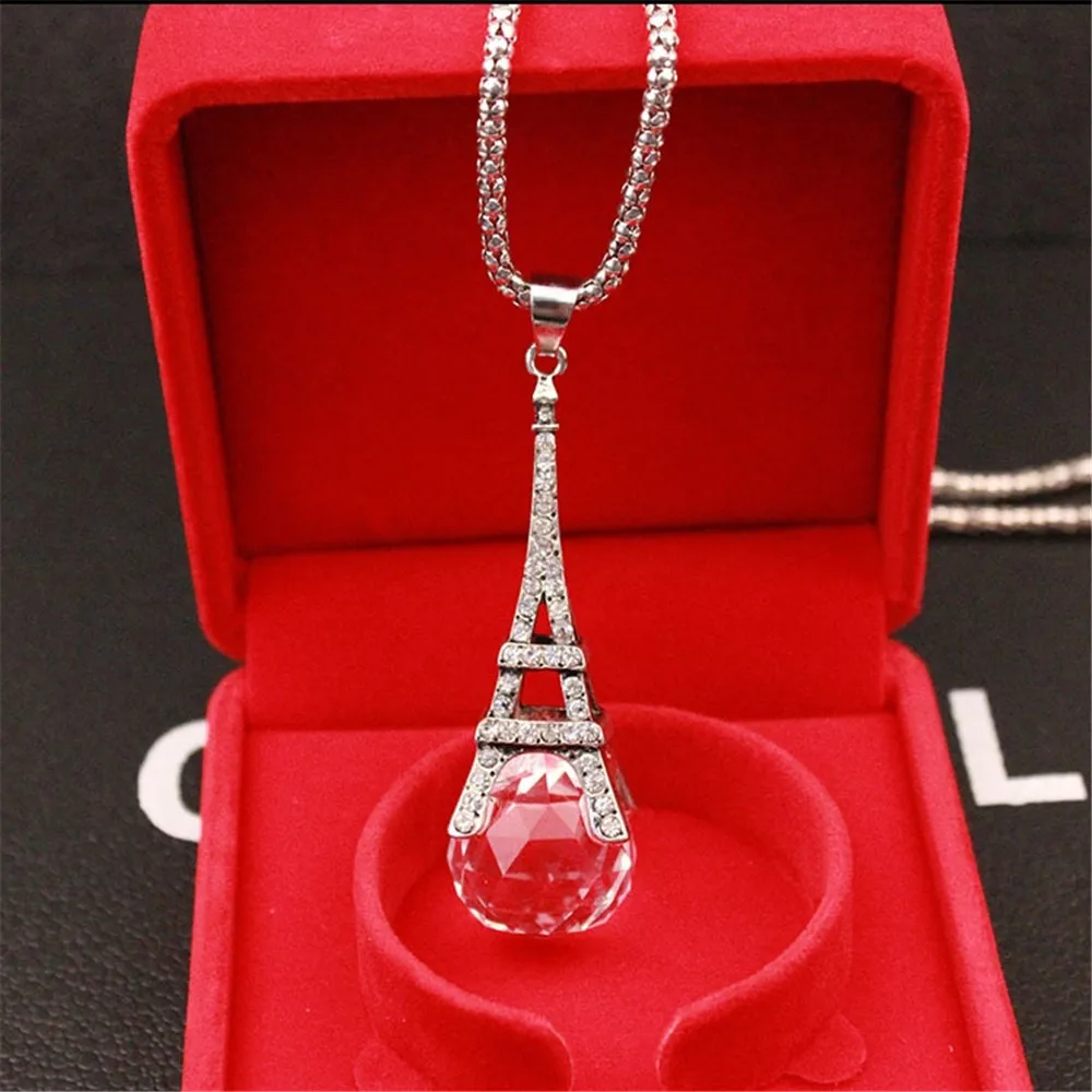 

Newest Sale Fashion long section sweater chain necklace Fine jewelry Crystals from Austrian pendant female hanging chain jewelry