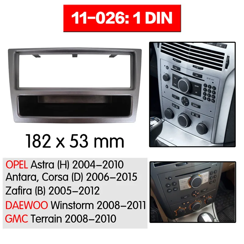 

HUANAV 11-026 Car Radio Adapte Facia for OPEL Astra (H)/Antara, Corsa (D)/Zafira (B)/DAEWOO Winstorm/GMC GMC Terrain Fascia