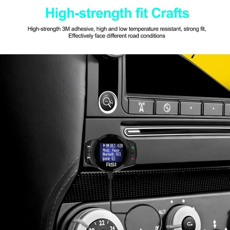 Большой экран RS1 беспроводной Bluetooth fm-передатчик автомобильный комплект свободные руки большой дисплей MP3 плеер USB зарядное устройство