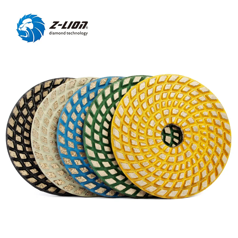 Z LION 4 Inch Diamond Grinding Pads 3pcs Sintering Metal Bonded