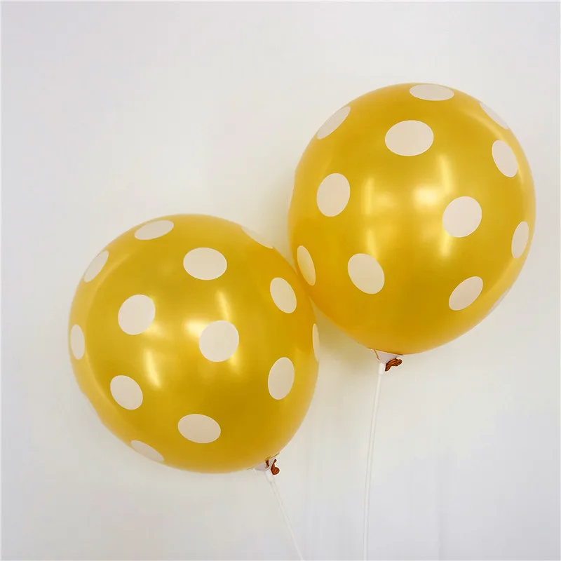 

100pcs12inch gold silver white Spot Latex Balloons Polka dot Wave Point Helium Baby Shower Birthday Wedding Party Decor Supplies