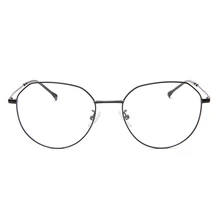 new golden silver frame optical glasses metal decoration reflective film lens eyeglasses prescription glasses round rim 8029 266 pcs optical trial lens set metal rim leather case free trial frame gift