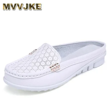 

MVVJKE Spring breathable sandals slippers bigger sizes in baotou leisure antiskid pregnant women shoes half dragged mother nurse