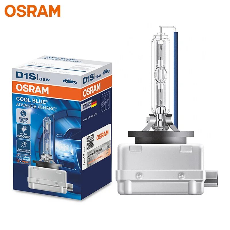 

OSRAM Xenon HID D1S 66140CBA Cool Blue Advance 6000K Mega White Car Headlight Auto Hi/lo Beam Lamp More Bright (Single)