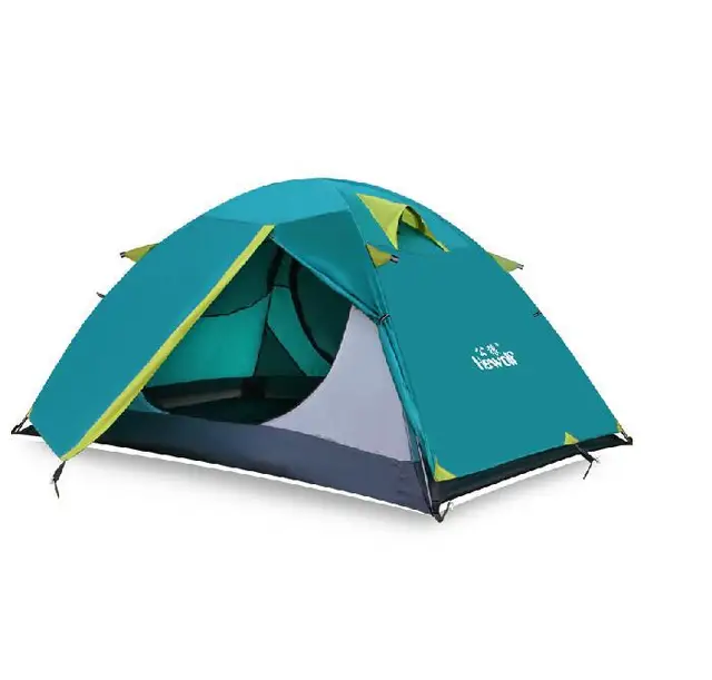 Cheap free shipping hot sale Two person double layer 1 bedroom heavy rain three-season  camping inflatable lawn equipment tent H-1572
