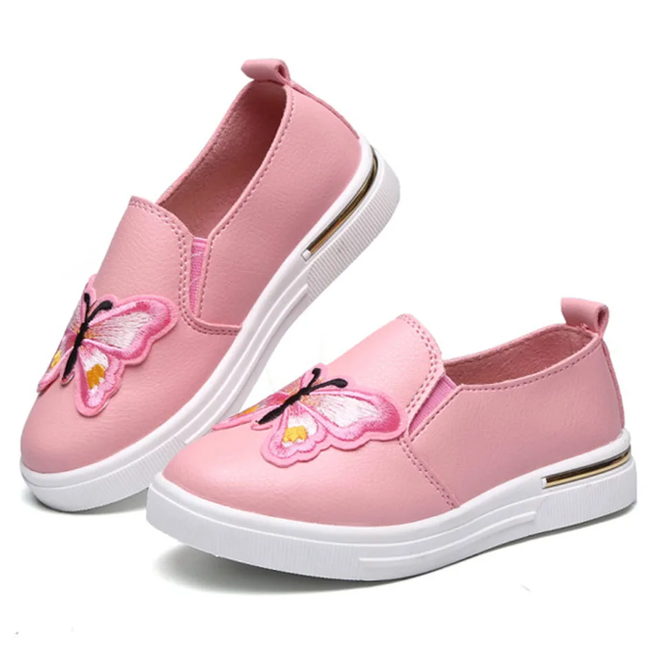 Kitiin Kids Girls Casual Shoes Butterfly Child Girl Loafers Autumn Slip on Kid Footwear Children