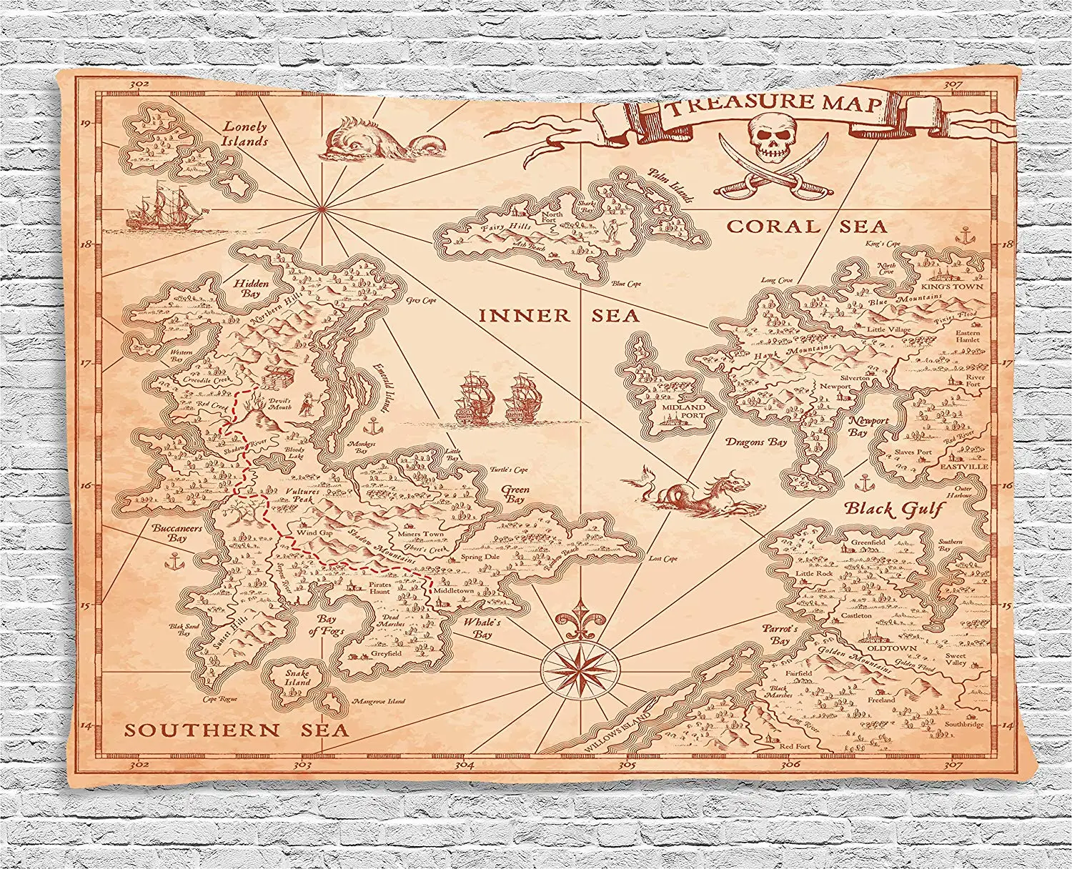 island map decor collection detailed treasure map with unique nautical
