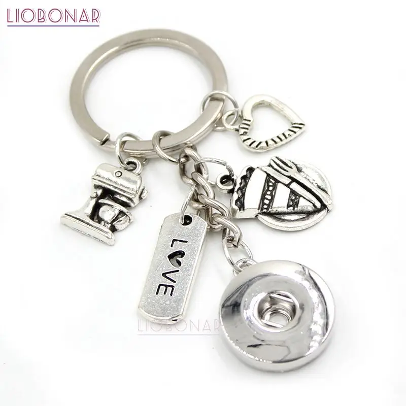 1PC New Arrival Cup Cake Baker Key Chain Handbag Charm 18mm Snap