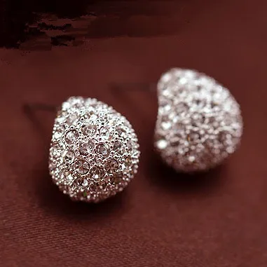 $7 Jewerly Fashion Vintage Full Crystal Crescent Stud Earrings Beatles Earring For Woman New Christmas Gift Wholesale E000 | Украшения и