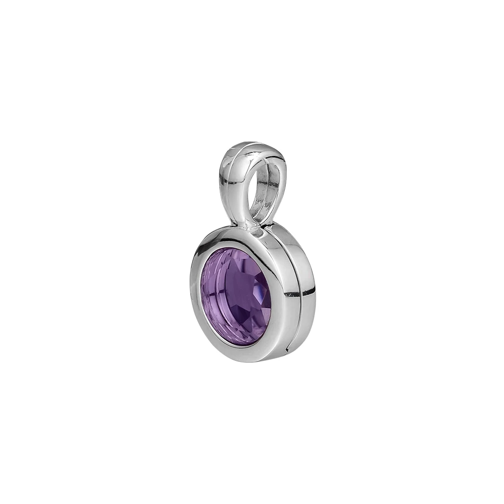 

Fit Pandors European Bracelets 100% 925 Sterling Silver Faceted Locket Dangle Charm Beads With Amethyst YL845