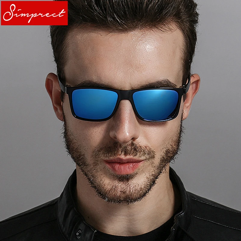 SIMPRECT квадратные поляризованные солнцезащитные очки для мужчин HD вождения UV400 Высокое качество зеркальные солнцезащитные очки ретро Lunette De Soleil Homme