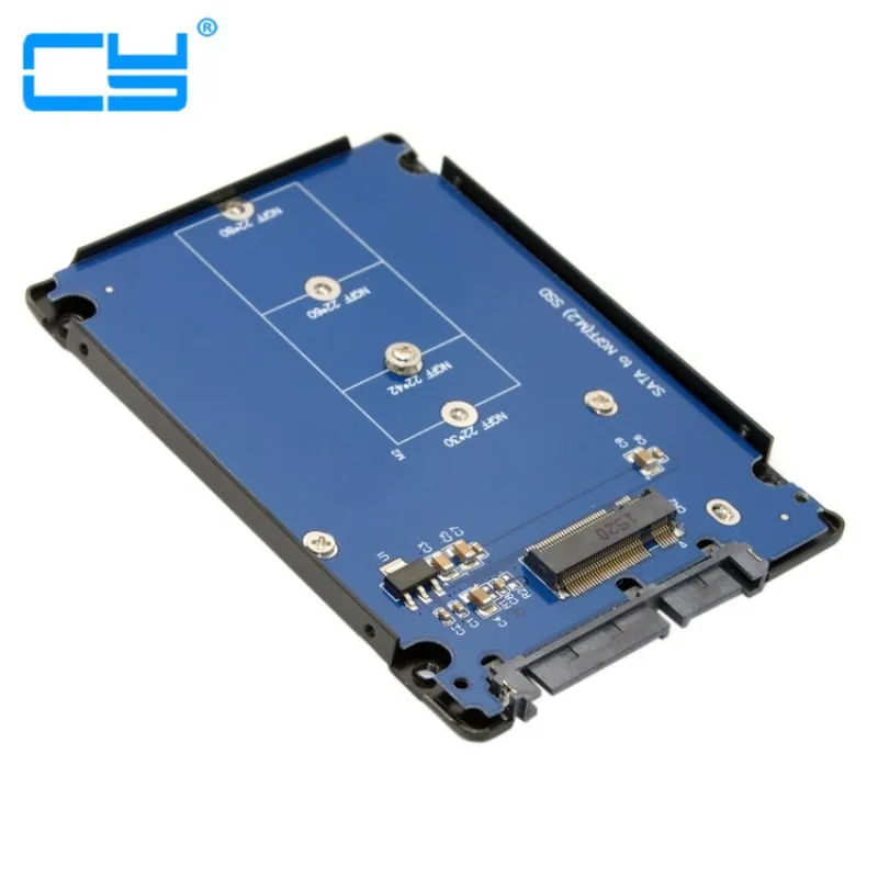 

B+M Key Socket 2 M.2 NGFF (SATA) SSD to 2.5 SATA Adapter Card Adapter with Black Metal Case