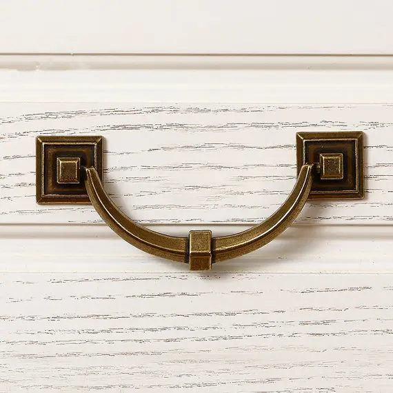 3.75'' 5'' Antique Brass Drawer Pulls Vintage Door Handles Kitchen