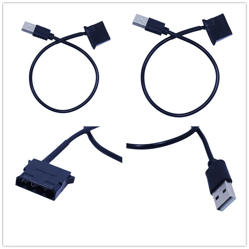 

1Pc 4Pin Female to 5V USB Male USB Adapter Cable 1pc USB to 4 Pin Molex Fan Power Cable Computer Case Adapter Cord