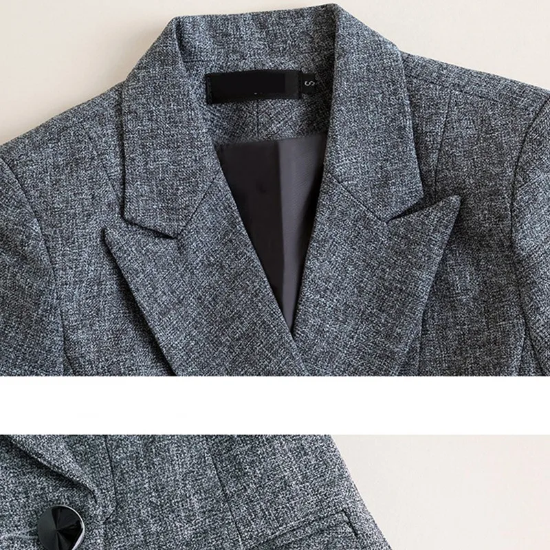 Naviu высокое качество блейзер для женщин формальный бизнес тонкий длинный рукав куртка офисная Дамская размера плюс пиджак женскй