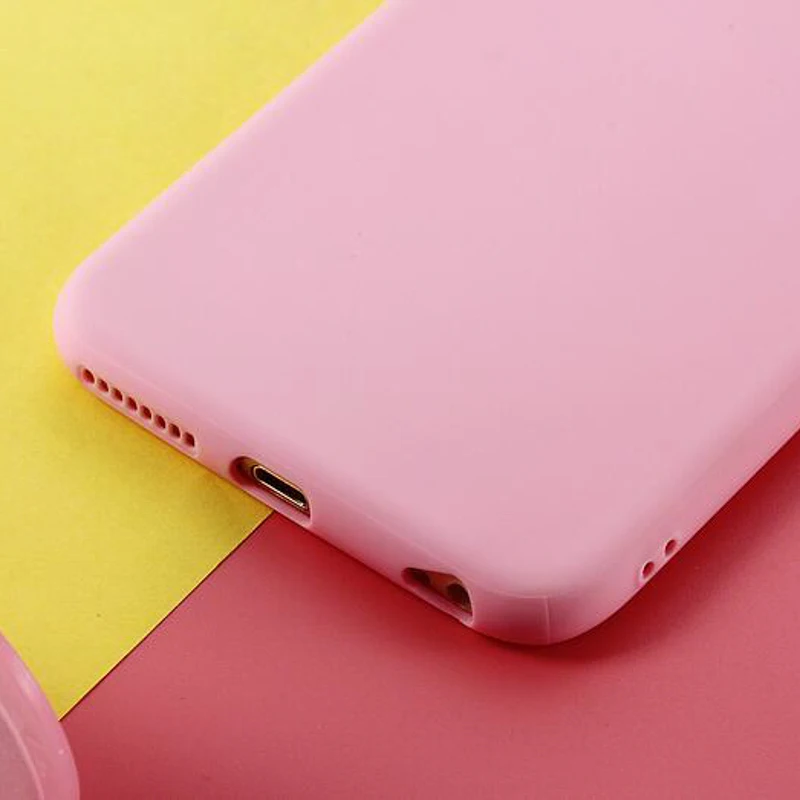 Чехол конфетного цвета для iPhone 7 8 X 6S 6 Plus 12 Mini Pro Max 11 Мягкий матовый силиконовый