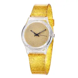 Мода Bling Золото для женщин часы Баян коль Saati Reloj Mujer прозрачный акриловый роскошные женские часы Relogio Feminino часы 2019