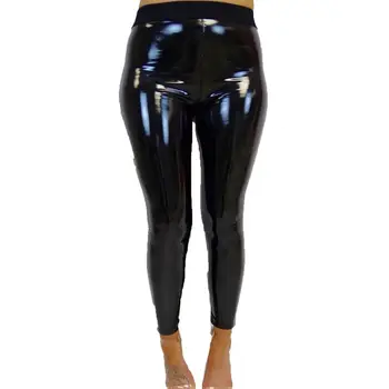 

2019 New Hot Womens Sexy Black Pants Slim Soft Strethcy Shiny Wet Look Faux Leather Vinyl Leggings Trouser Pants