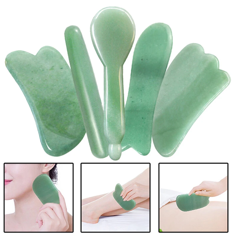 1PC Natural Jade Stone Guasha Massage Tool SPA Therapy guasha Massager   guasha Tools For Health Care Multi Styles
