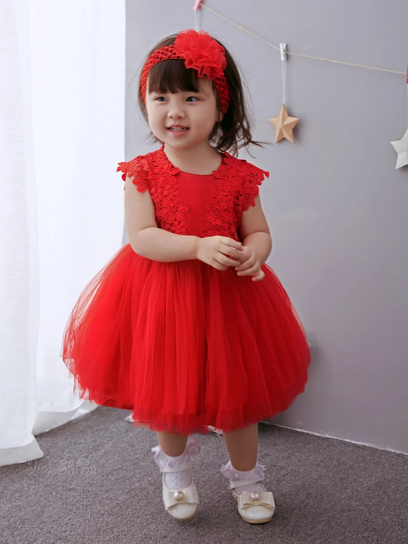 Г., нарядное элегантное платье для малышей, для От 1 до 2 лет, для дня рождения, Белые и розовые вечерние платья с цветами, Vestido, одежда для малышей, ABF164717 - Цвет: Dress Headwear
