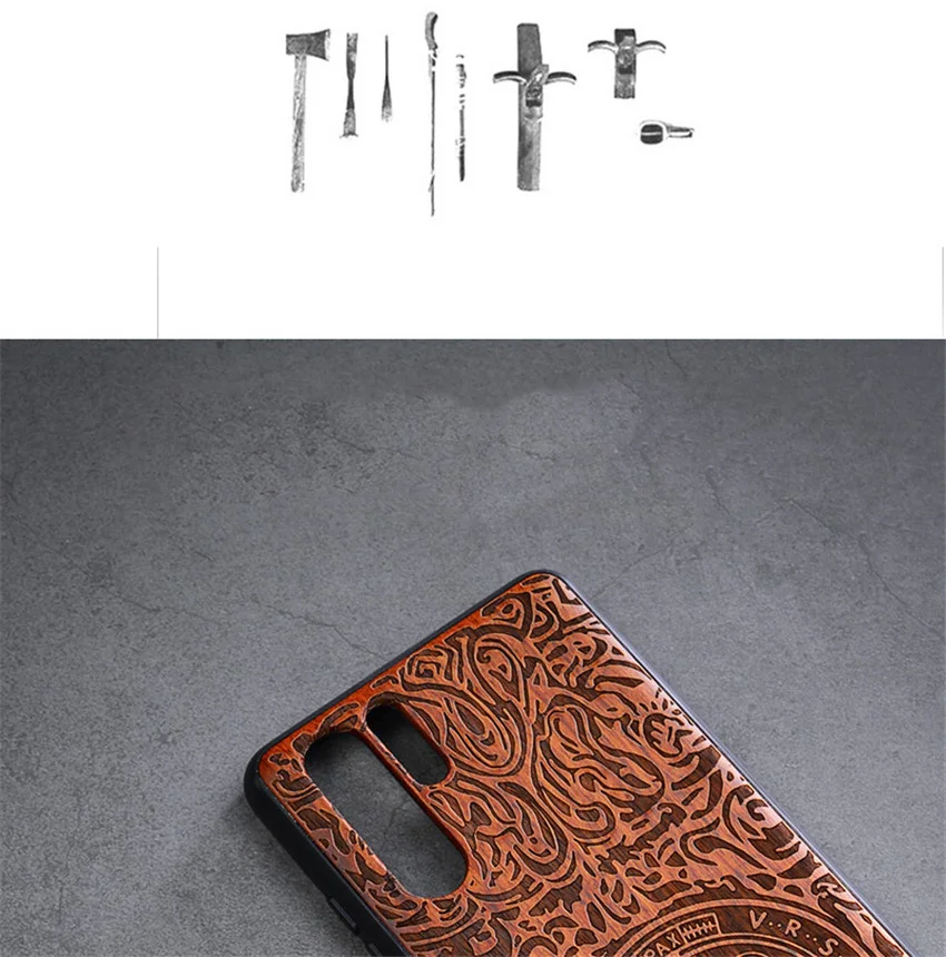 Huawei P30 Pro Case Boogic Original Real Wood funda P30 Pro Rosewood TPU Shockproof Back Cover Phone Shell Huawei P30 case (2)