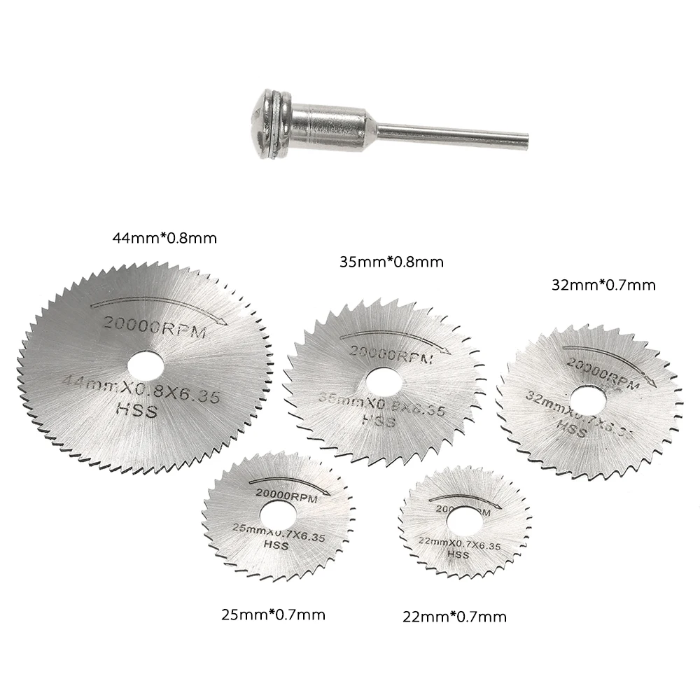 Электроинструмент 6 шт. HSS мини пильный диск для резки вращающийся режущий диск инструментов с 1/8 "хвостовика Для резки Лесоматериалы