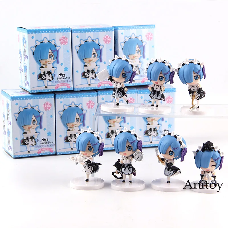 

Re:Life in a Different World from Zero Re Zero Rem Figure Q Version PVC Action Figures Toys 7pcs/set