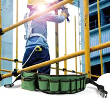 Мульти-карман талии Тип сумка для инструментов электрика инструмент для ремонта сумка полиэстер ткань прочная сумка для инструмента зеленый 1 шт. J3