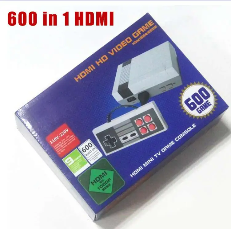 HD HDMI ТВ Видео игровая консоль PAL& NTSC Мини Портативная игровая консоль встроенный 500/620 для Nes классические игры AV& HMDI опционально Consol - Цвет: HDMI 600 With Box