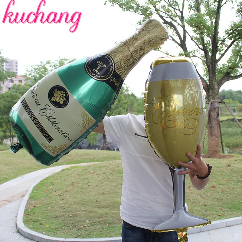 Бокалы для шампанского пивная стеклянная бутылка для виски воздушный шар Корона воздушный шар коктейльное торжество гелиевый воздушный шар покрытый фольгой украшение дня рождения