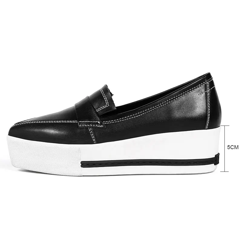 Bout 2018 Mujer Daitifen Véritable D'origine Pointu Femmes Dames Solide Scarpe Beige Couleur Confortables Marque Cuir Chaussures Sexy black PdFdr16
