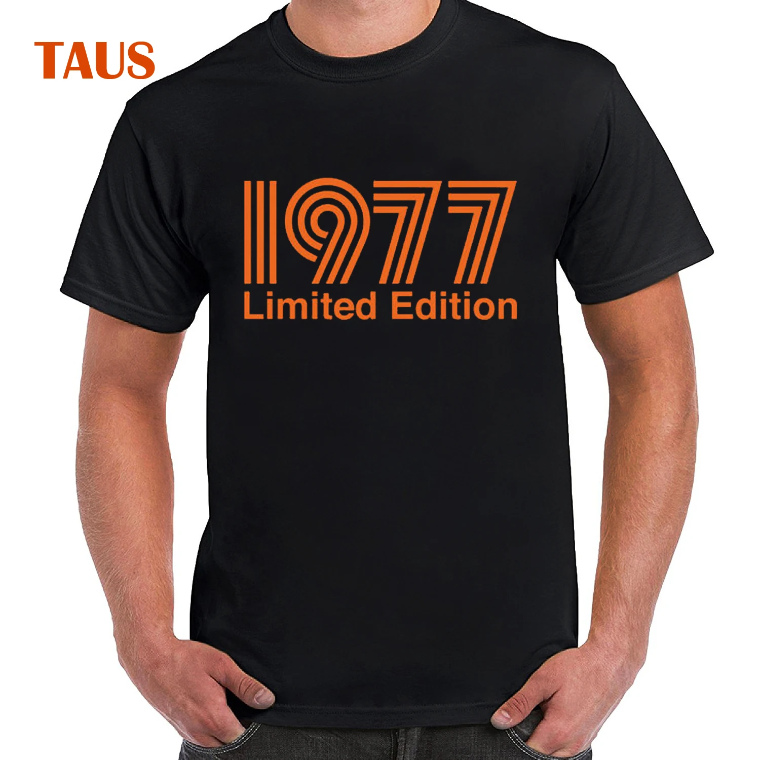 1977 Ограниченная серия Оранжевый текст крутая футболка все размеры # черный |