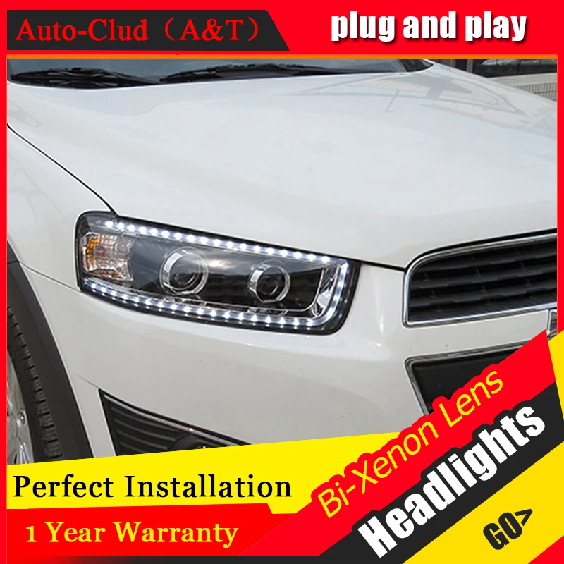 

Auto Clud Car Styling for Chevrolet Captiva LED Headlights New Captiva led DRL Lens Double Beam H7 HID Xenon bi xenon lens