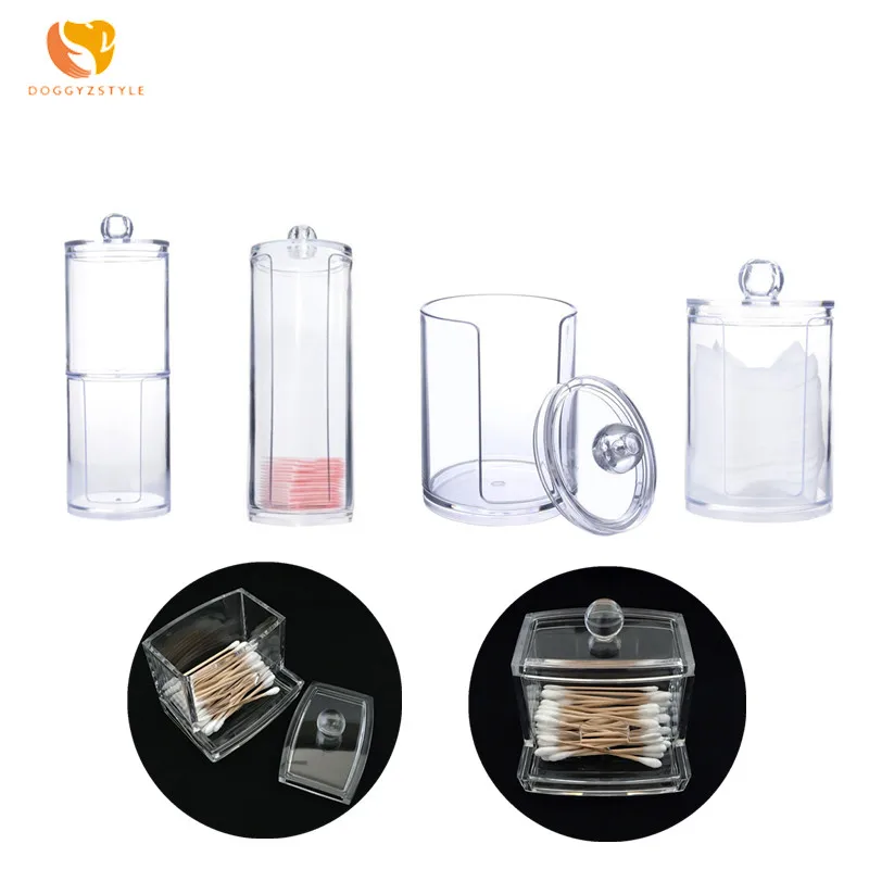 

Acrylic Multifunctional Storage Box Round Container Cosmetic Makeup Cotton Pad Organizer Jewelry Storage Case Holder