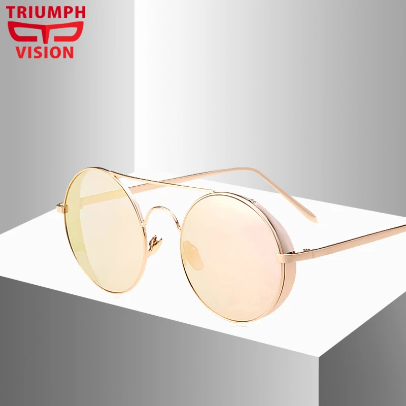 Солнцезащитные очки TRIUMPH VISION женские металлические круглые зеркальные в