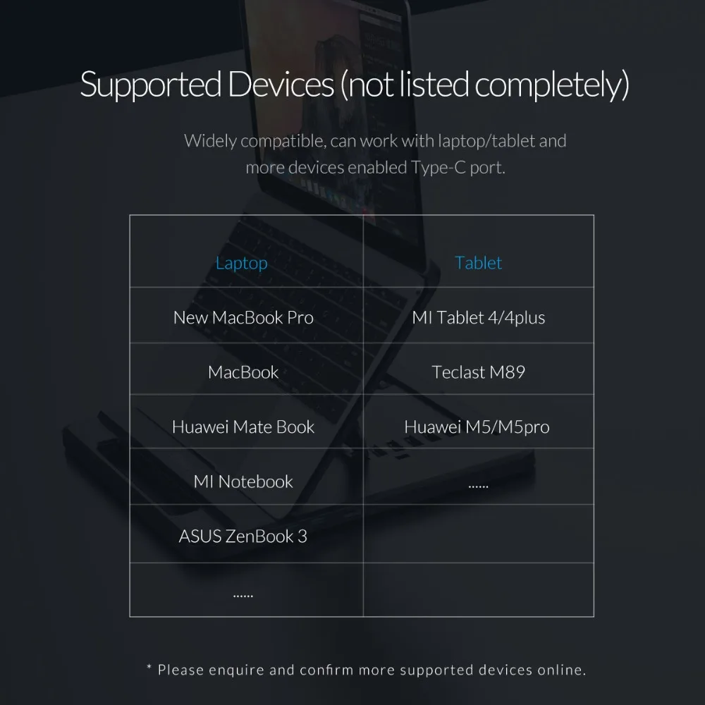 ORICO Универсальный держатель для планшета, ноутбука, подставка, 3 порта, USB3.0, док-станция с держателем, PD Зарядка для iPad, iPhone, планшета, ноутбука