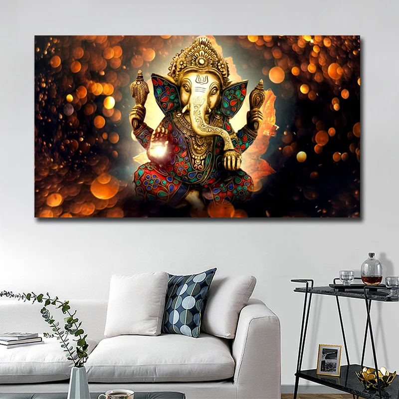 Картина на холсте Ganesha в индийском стиле дешевые китайские настенные картины