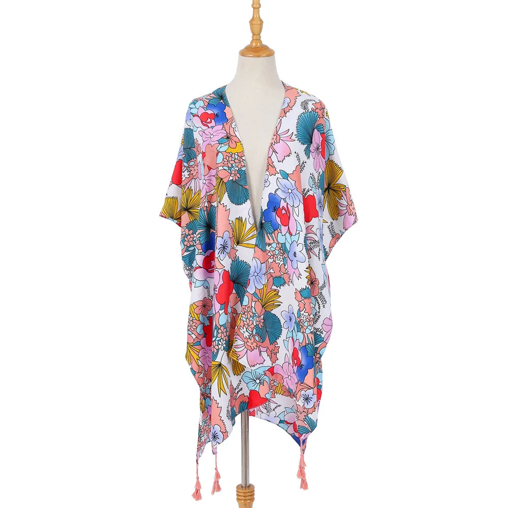 

Cotton Beach Cover up Print Bathing suit cover up Swimwear Women Kaftan Robe de Plage Saida de Praia Tunics Pareo