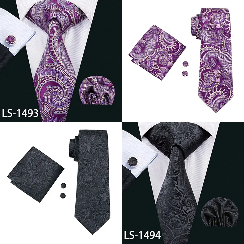 Мужской Галстук Пейсли 100% шелковый галстук Gravata Neckwear Barry. Wang модный набор галстуков для мужчин формальная Свадебная вечеринка бизнес США-1610