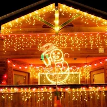 [Seven Neon] 4 м Новогоднее украшение сосулька огни струнный занавес «Волшебный свет», светодиодный свет для рождества/Хэллоуина/свадьбы