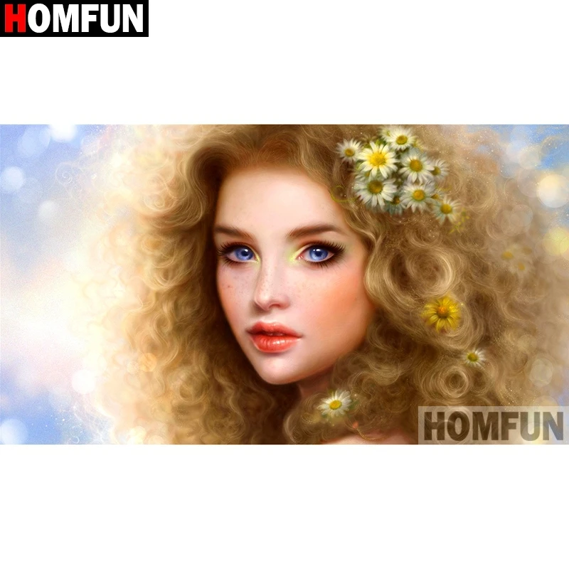 

HOMFUN Full Square/Round Drill 5D DIY Diamond Painting "Beauty character" Embroidery Cross Stitch 3D Home Decor A13226