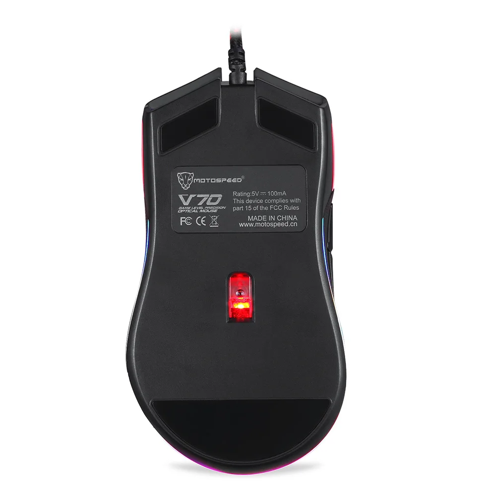 Motospeed V70 PMW3360 PMW3325 игровая мышь геймер Mause Проводная с подсветкой для ноутбука ПК