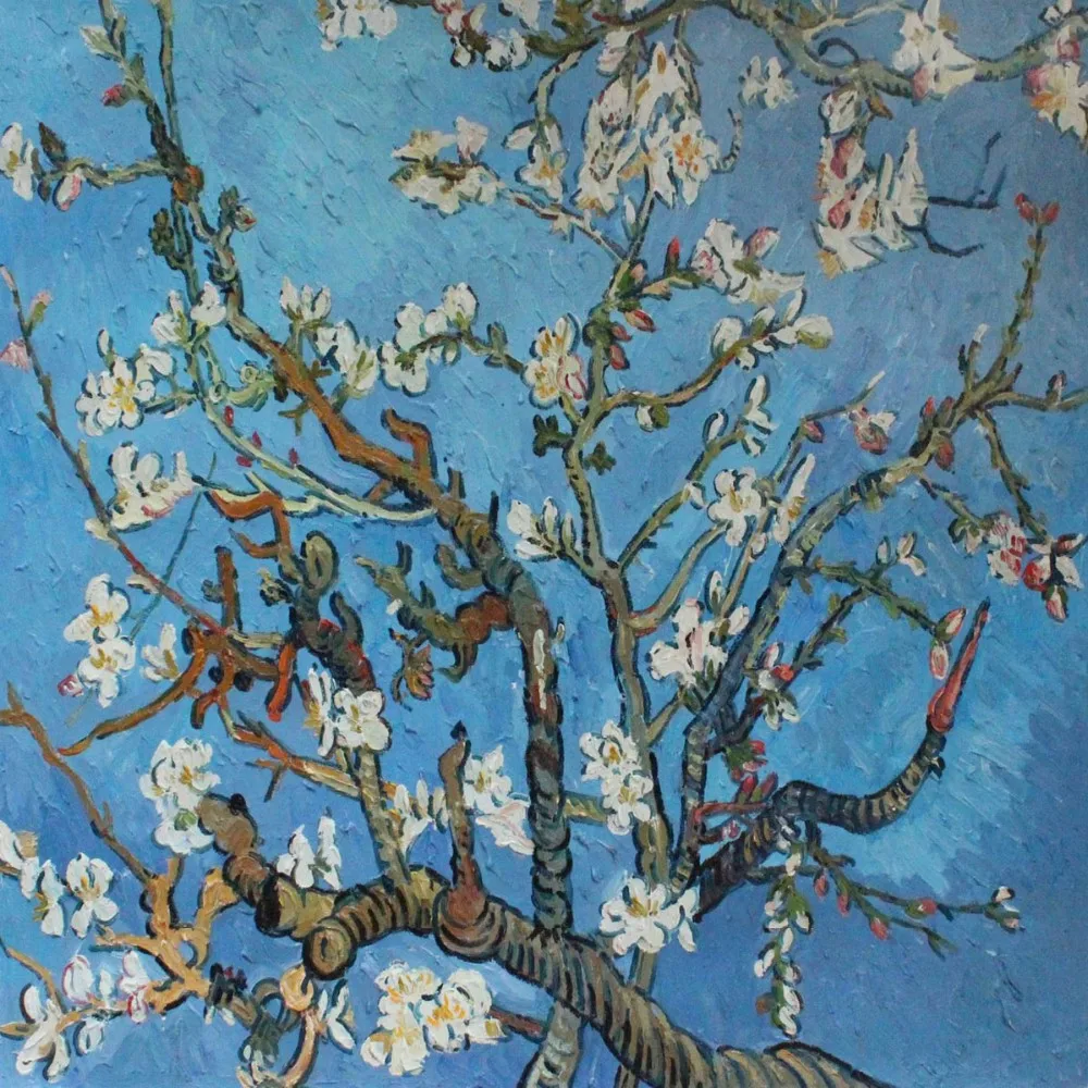 Bfcy 3 pezzi di mandorle Blossom flower wall art di Van Gogh painting art stampa su tela arte floreale con cornice pronto da appendere per soggiorno camera da letto home decor 12 x12 x3 pannelli 