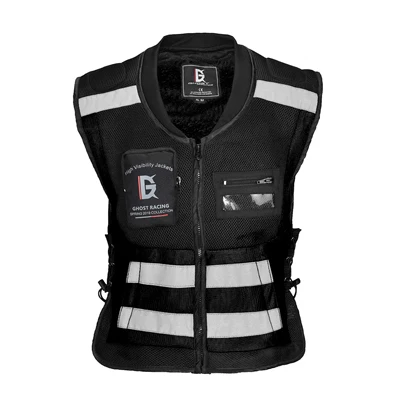 GHOST RACING moto rcycle светоотражающий жилет куртка chaqueta ropa moto Защитное снаряжение высокая видимость сигнала велосипедная одежда - Цвет: Black