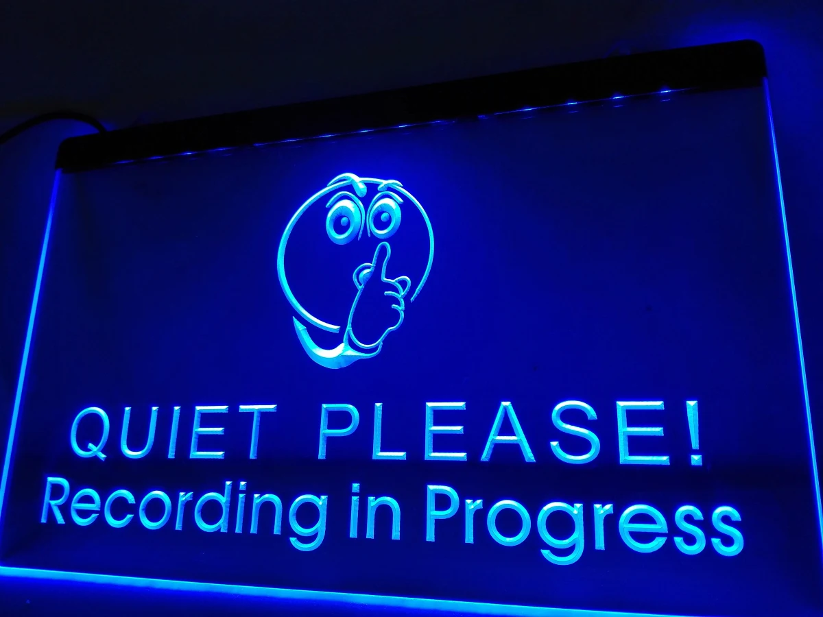 

LN096b- Recording in Progress Quiet Please LED Neon Light Sign
