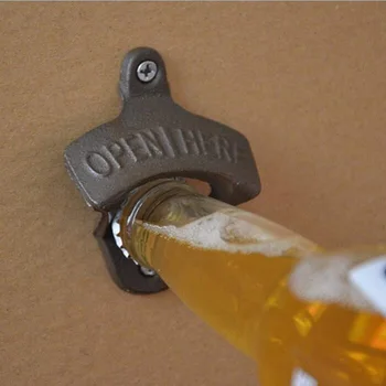 

100pcs Wholesale Vintage Rustic Iron OPENER Beer Bottle Opener Wall Hanging Kitchen Tool wa3806