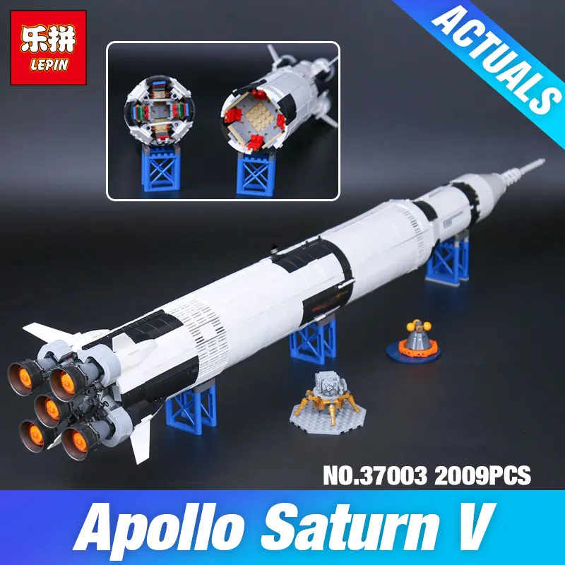 

Lepin 37003 1969Pcs Creative Series The Apollo Saturn V Launch Vehicle Set Children Educational Building Blocks Bricks Toy 21309