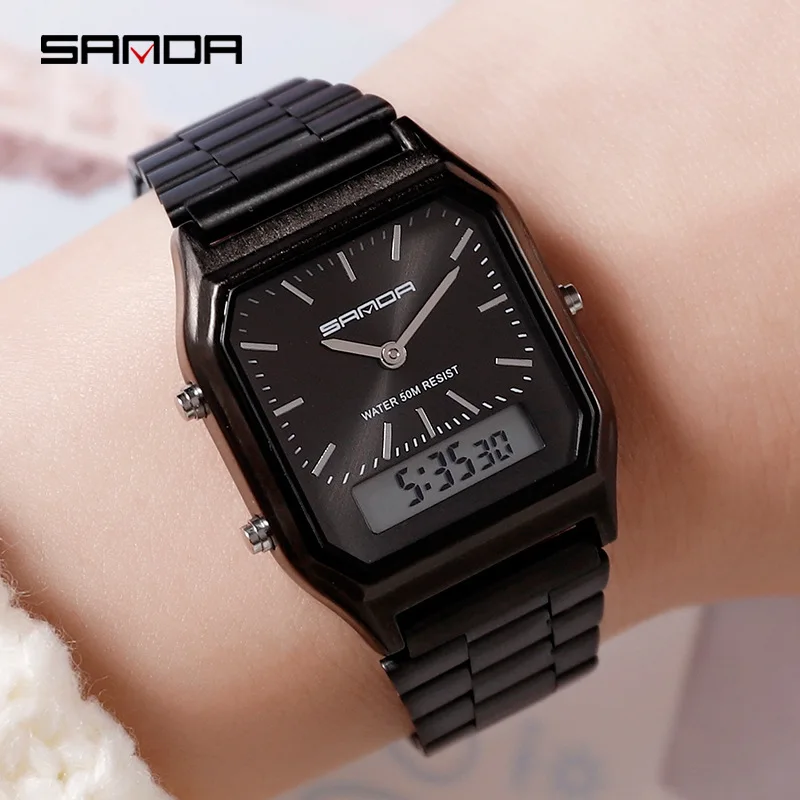 

Fashion Women Digital Watches Waterproof LED Watch Rose Gold Wristwatches Male Female Quartz Mesh Steel Sports Clock Reloj Mujer