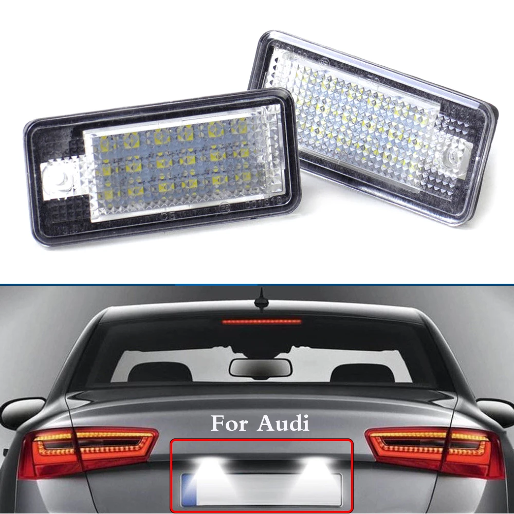WHDZ 1pair white LED Number License Plate font b Lamp b font Light 3W 18Led Bulb