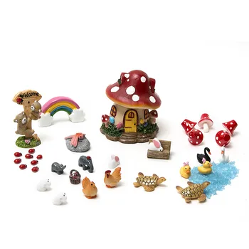 

33Pcs/set Fairy Garden Miniatures DIY Doll House Model Terrarium figurines Home Bonsai Succulents Micro Landscape Decoration